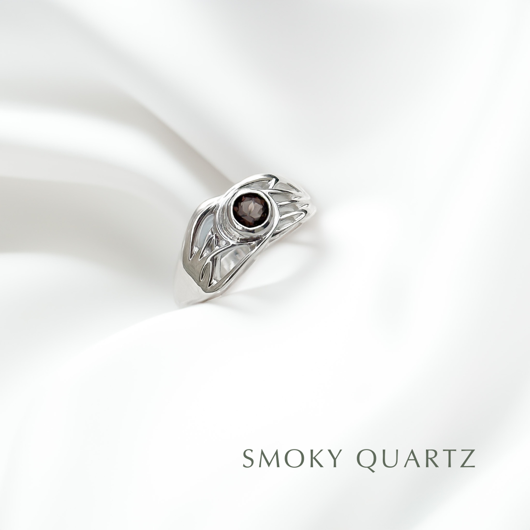 Silver and Gemstone Celtic Roots Ring - choose your stone