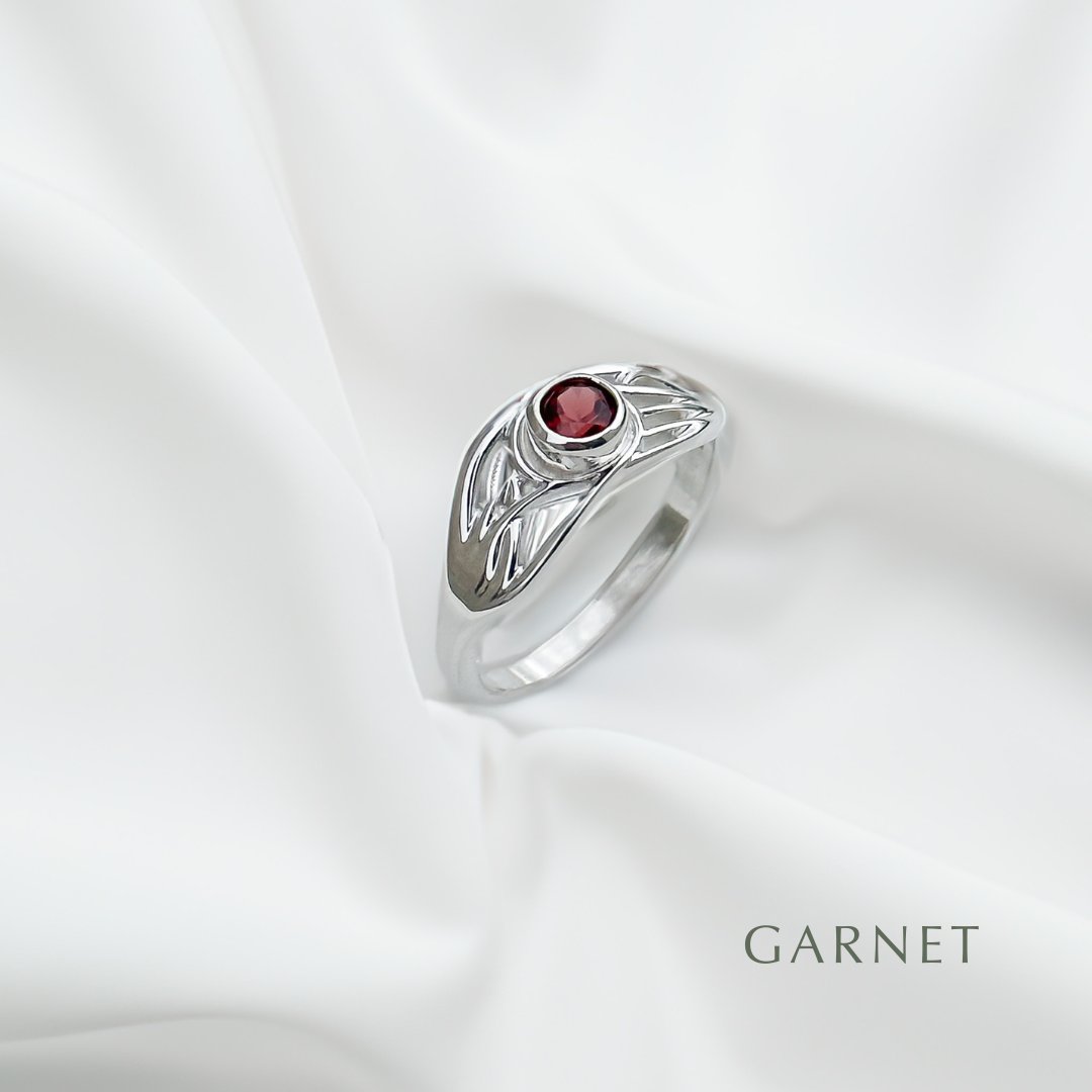 Silver and Gemstone Celtic Roots Ring - choose your stone