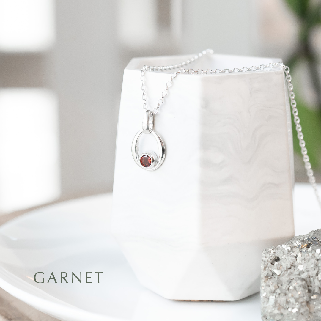 Gemstone Sterling Silver Necklace - Choose your stone