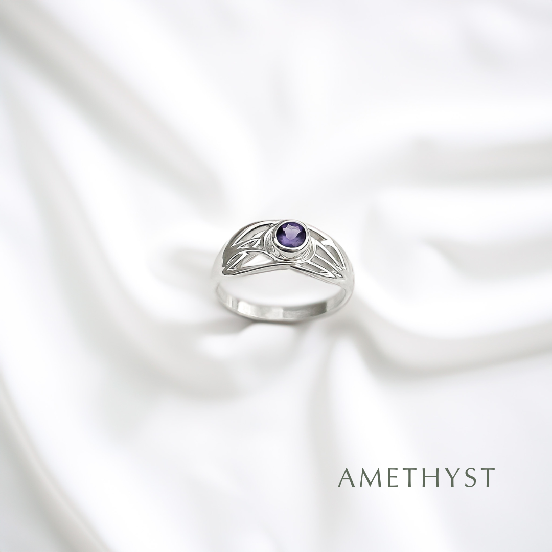 Silver and Gemstone Celtic Roots Ring - choose your stone