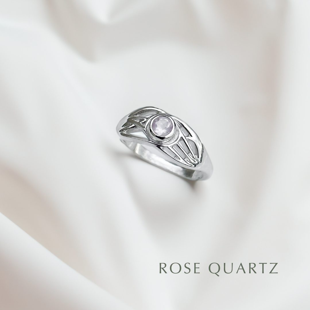 Silver and Gemstone Celtic Roots Ring - choose your stone
