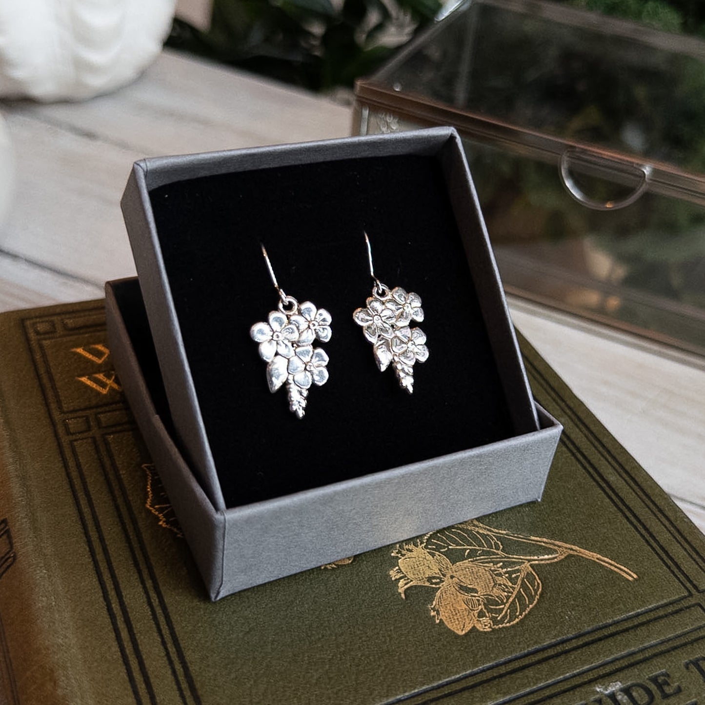 Forget Me Not Cluster Dangle Earrings - End of Line