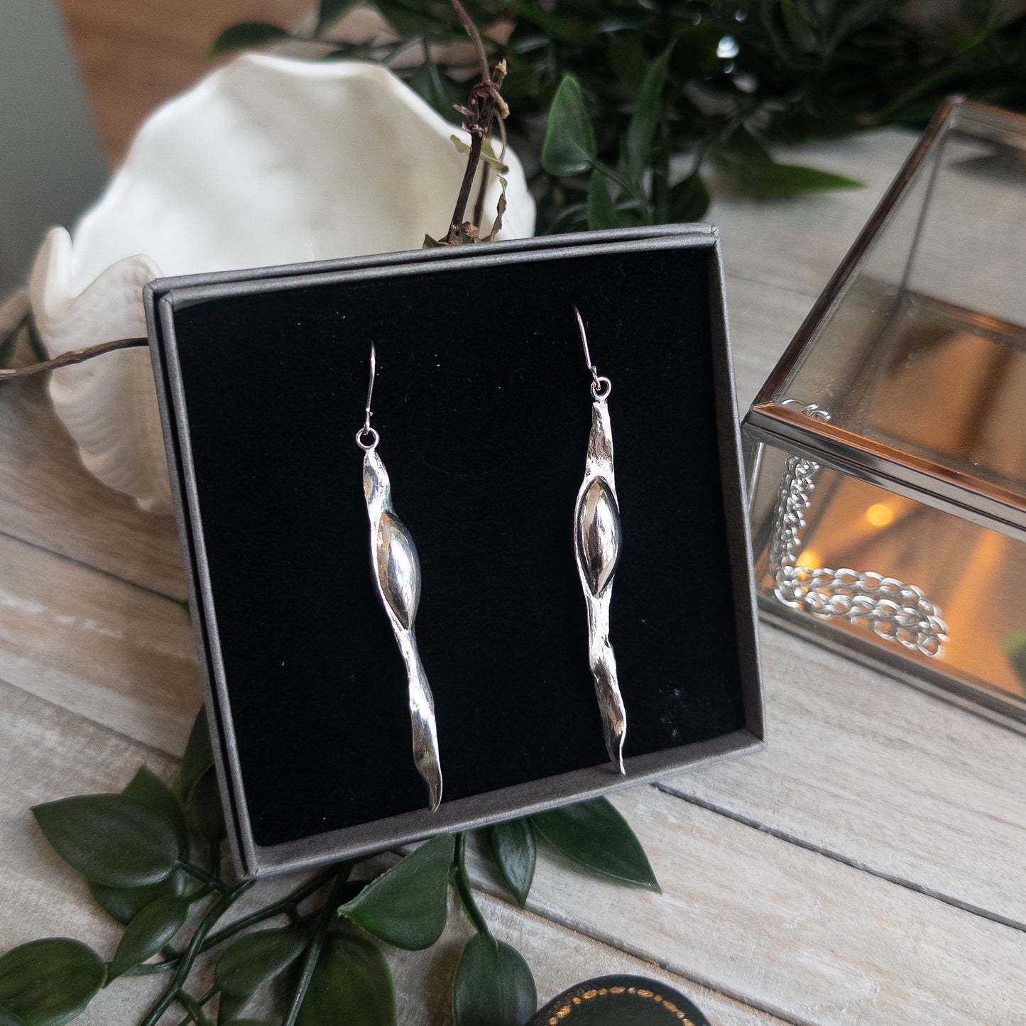 Long Seaweed Dangle Earrings - End of Line