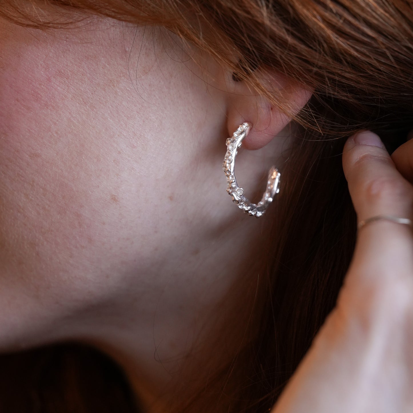 Barnacle Sterling Silver Hoop Earrings