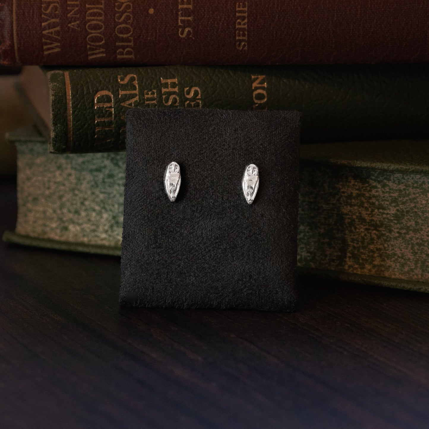 Barn Owl Silver Stud Earrings