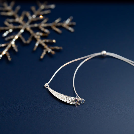 Shooting Star Sterling Silver Adjustable Slip Bracelet