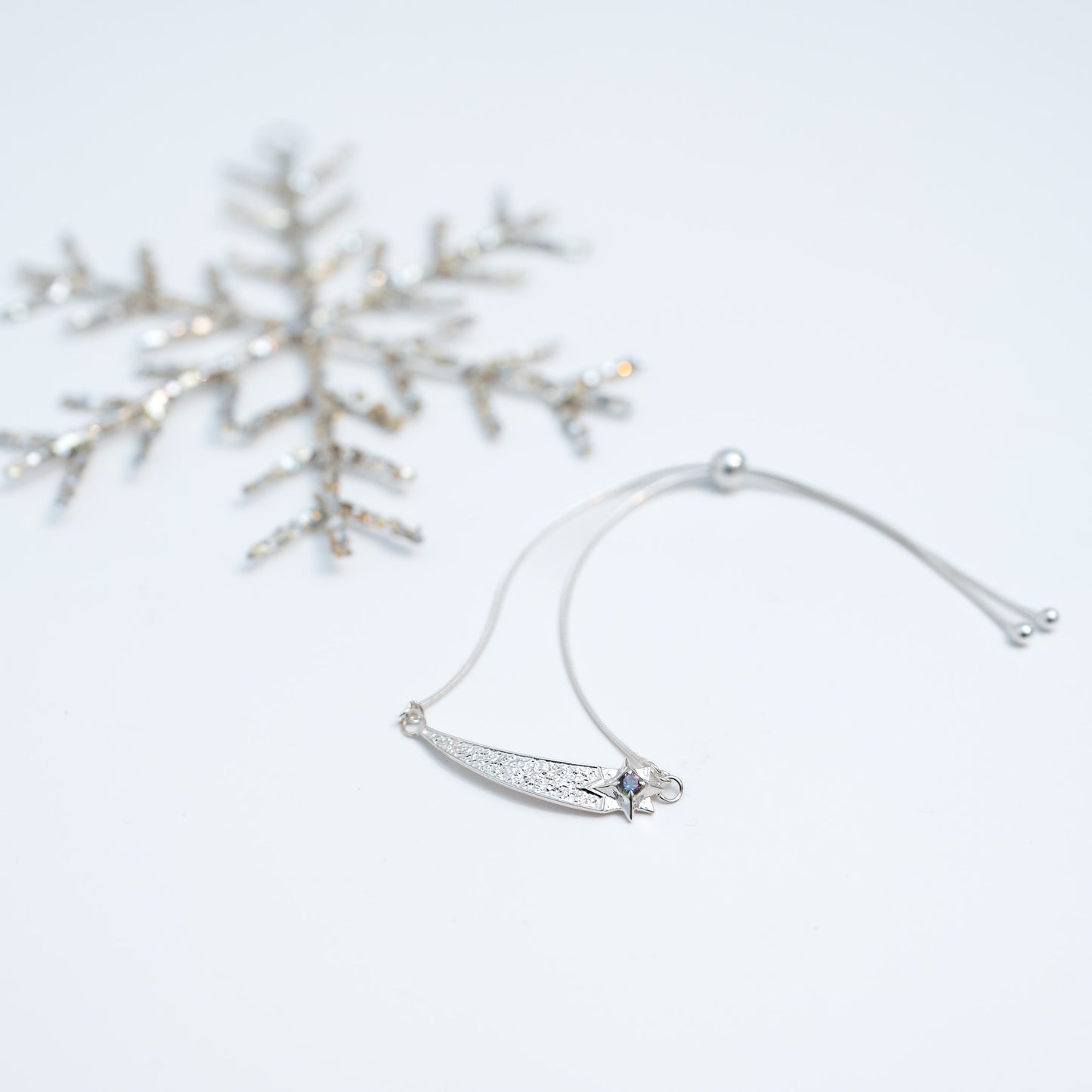 Shooting Star Sterling Silver Adjustable Slip Bracelet