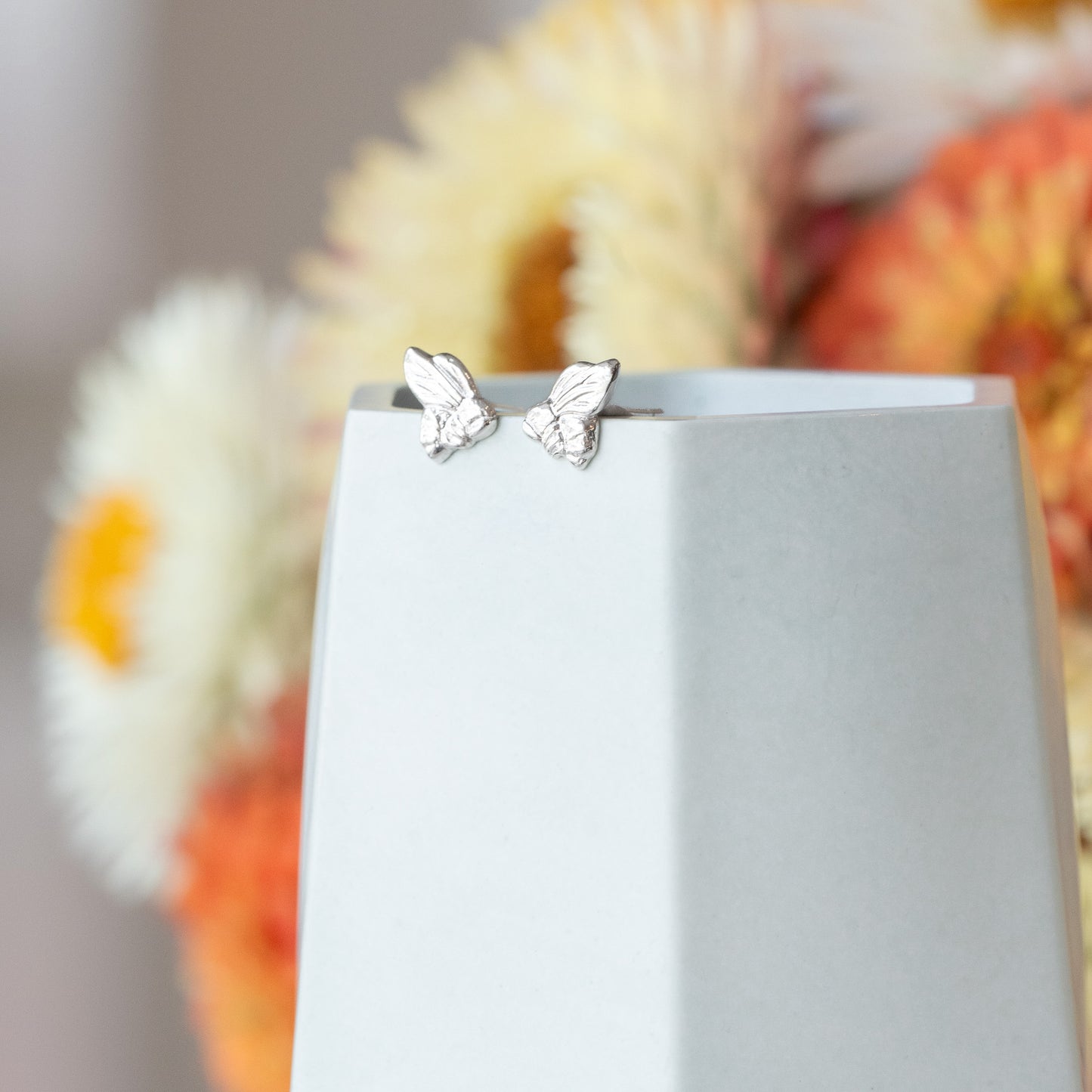 Sterling Silver Bumble Bee Stud Earrings