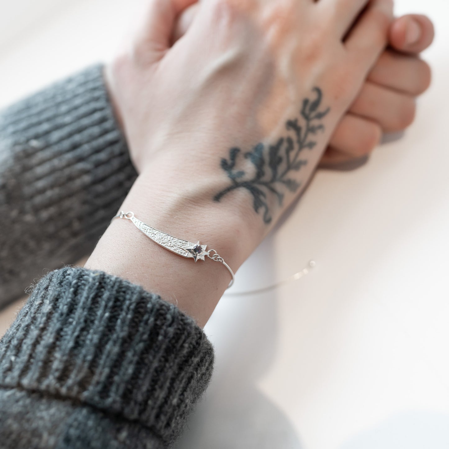 Shooting Star Sterling Silver Adjustable Slip Bracelet