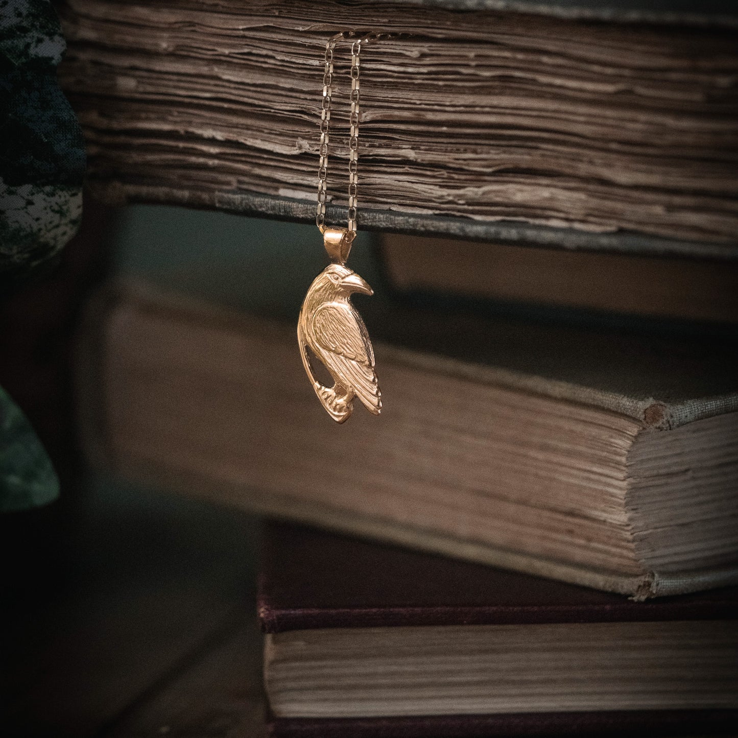 Odin's Raven Gold Pendant Necklace