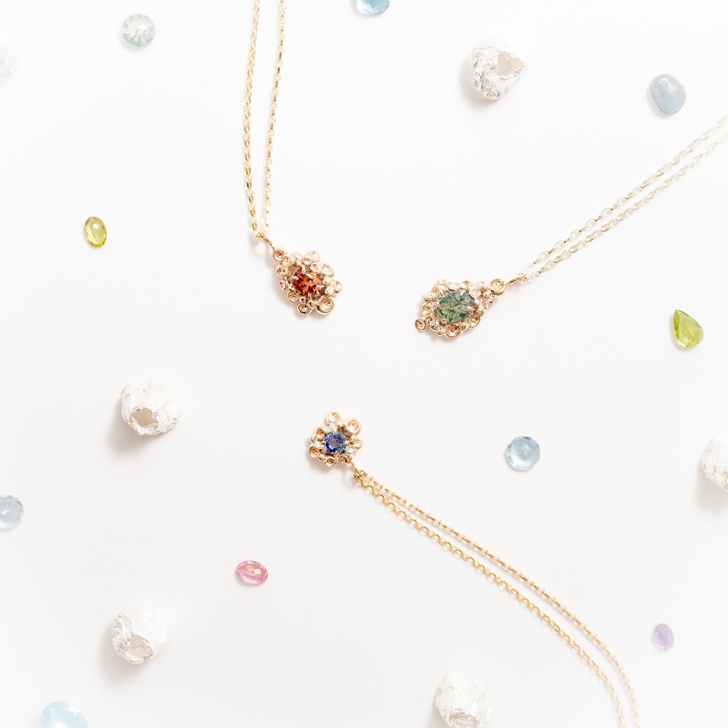 Barnacle Gold Pendant Necklace with Pink Tourmaline