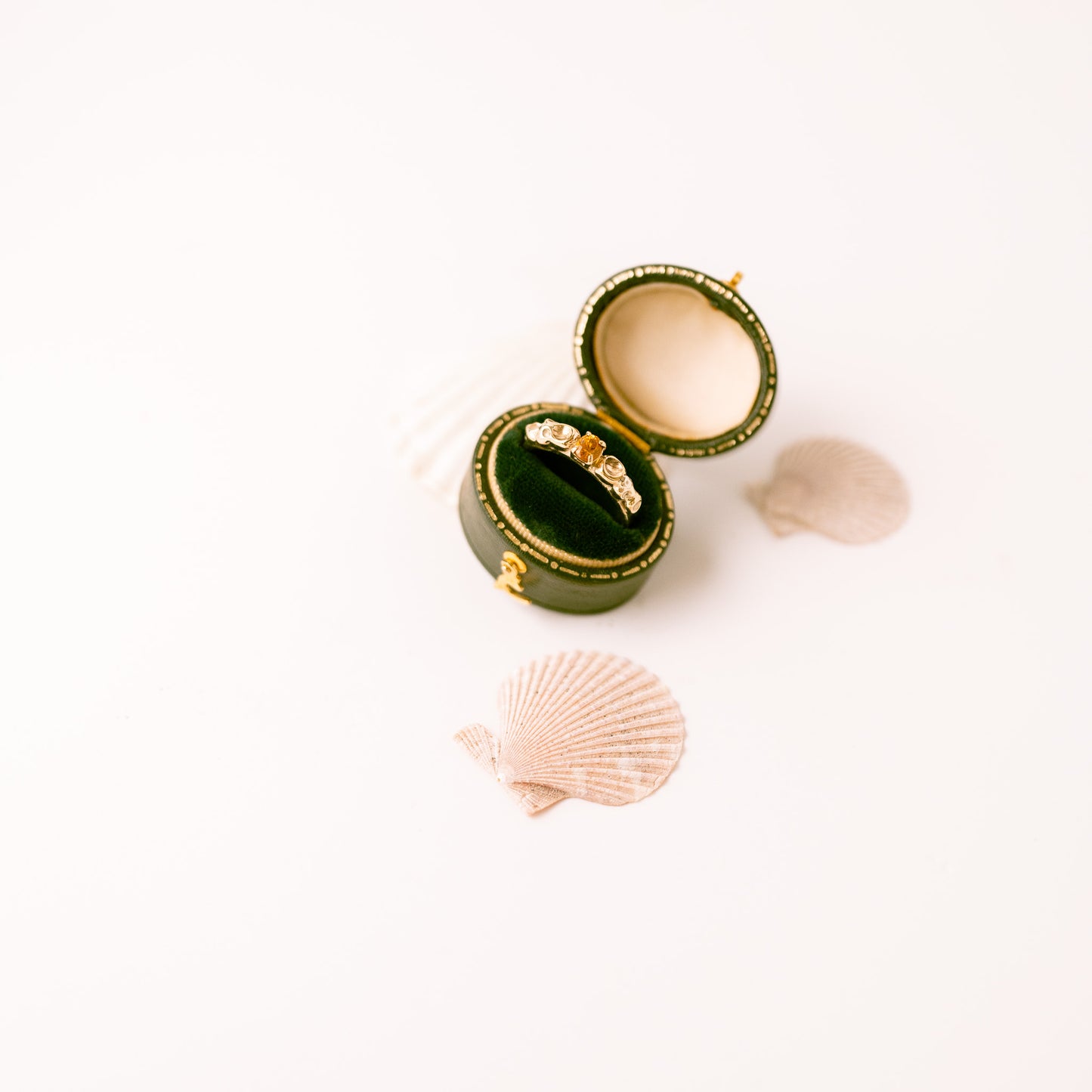 Barnacle Gold Ring with Orange Sapphire