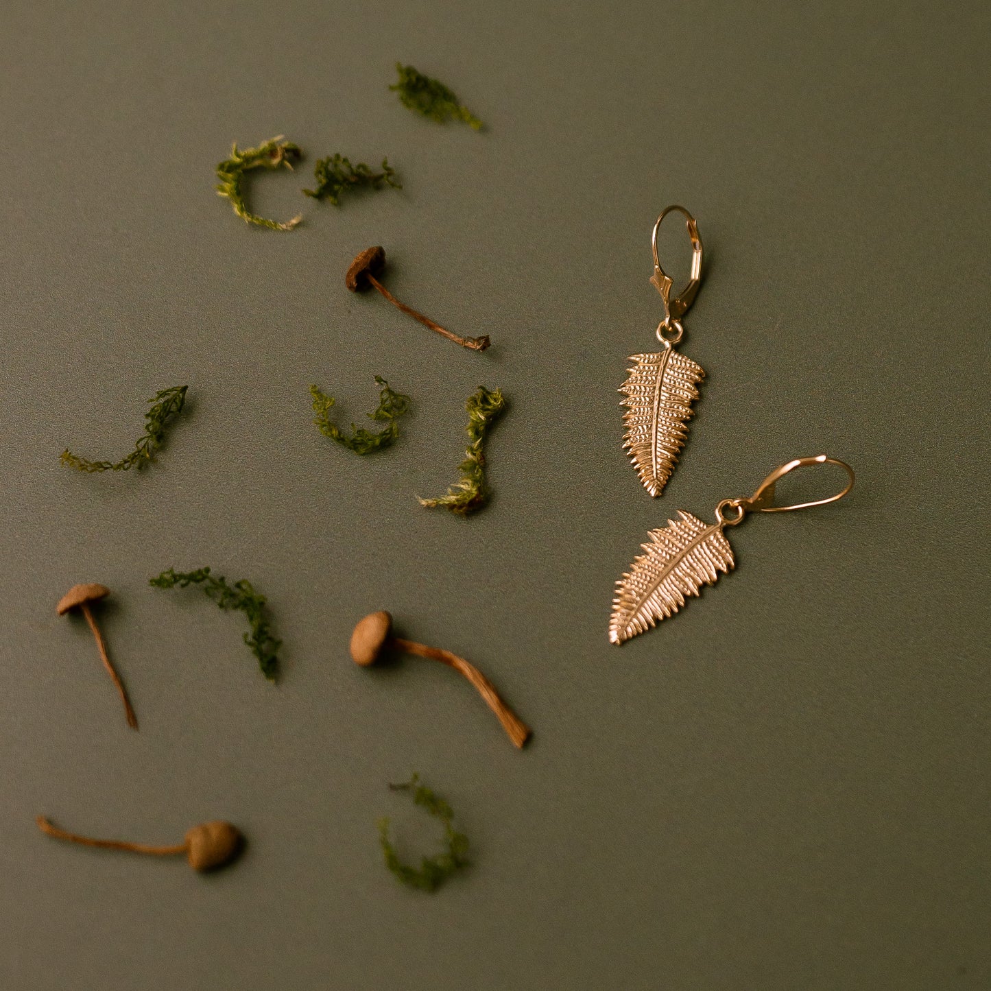 Gold Fern Earrings