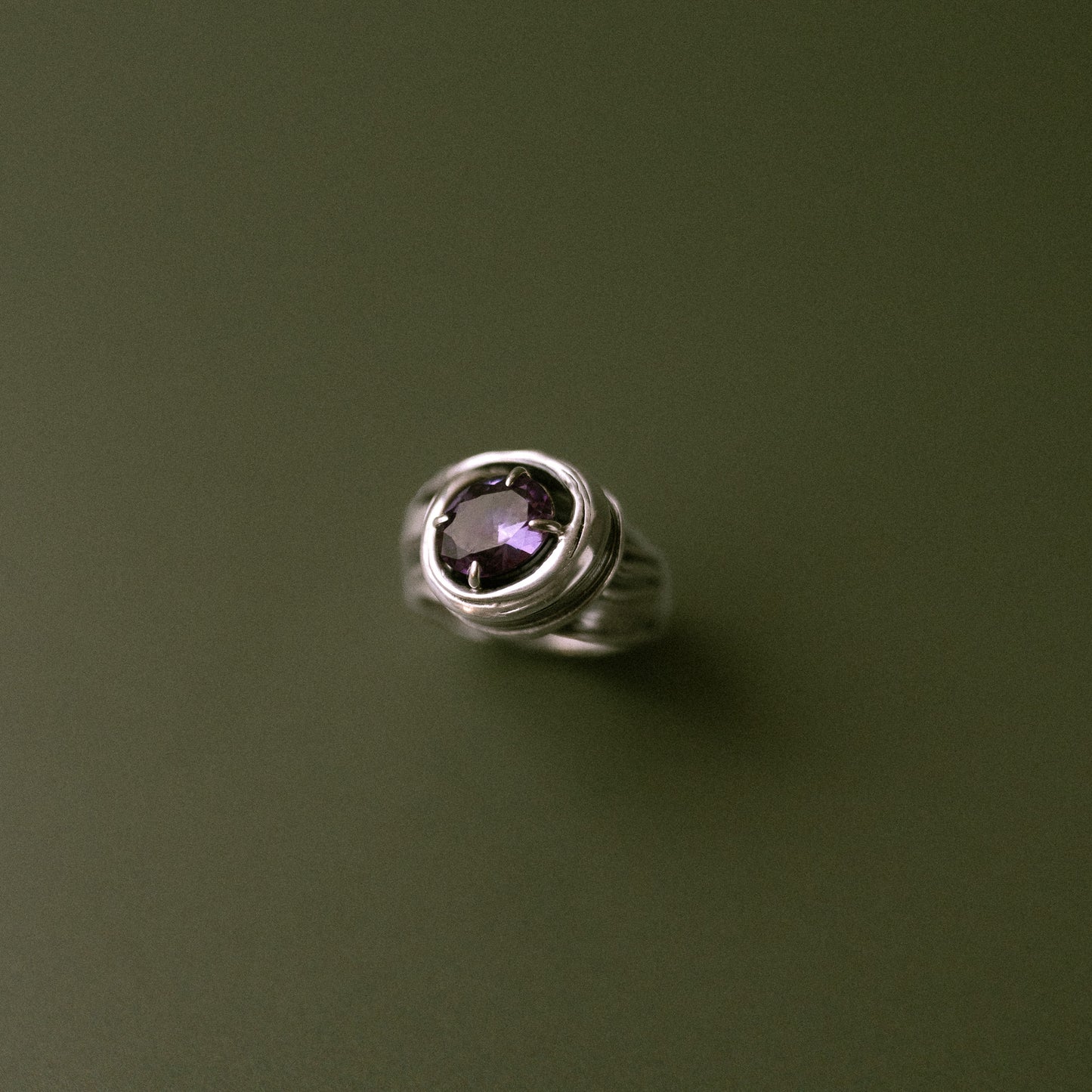One of a Kind Drift Sterling Silver Ring with Alexandrite - Size Q