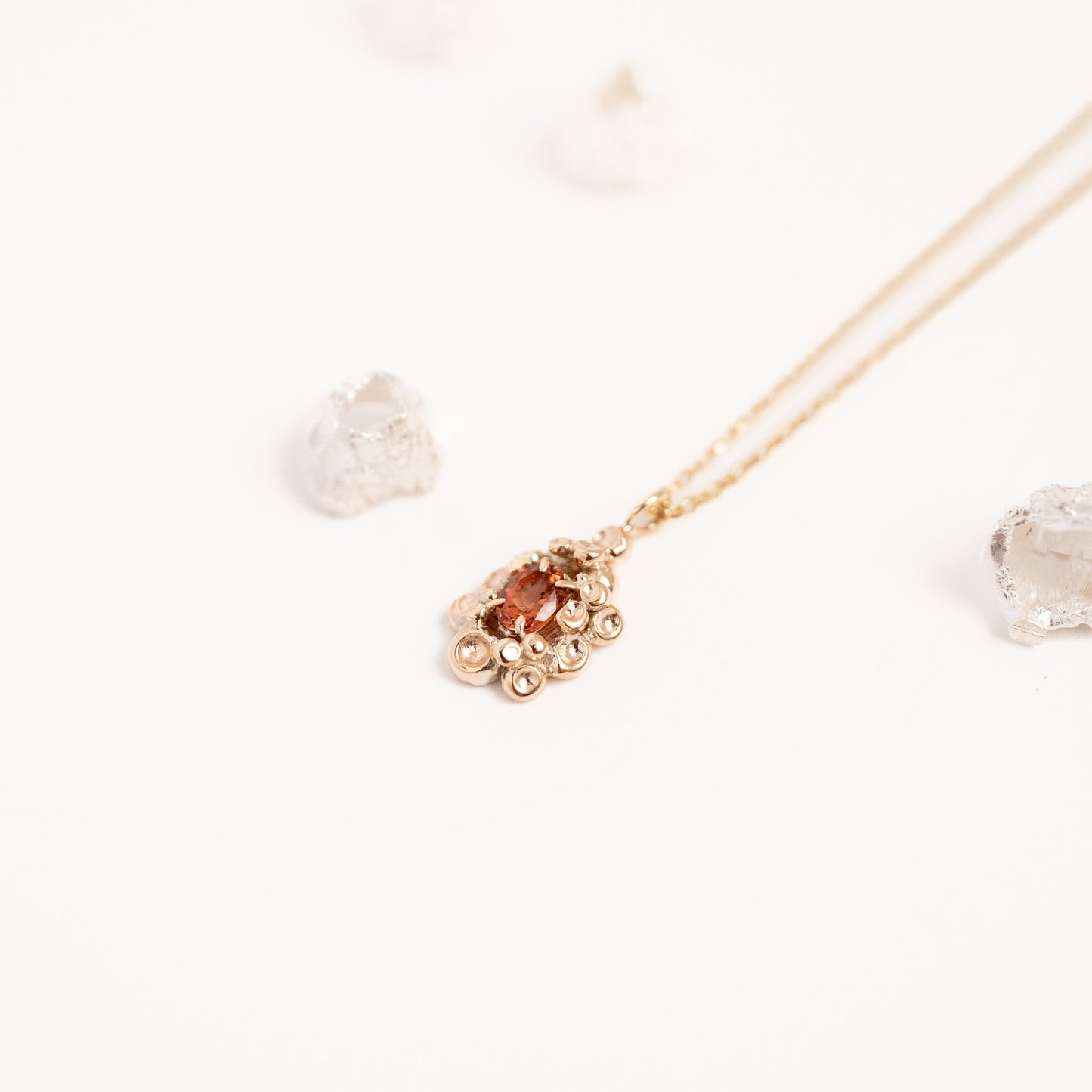 Barnacle Gold Pendant Necklace with Pink Tourmaline