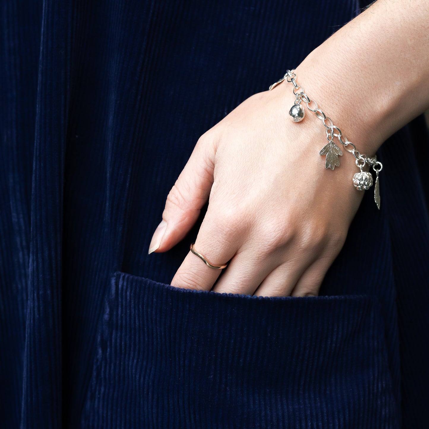 'Woodland Walk' Sterling Silver Charm Bracelet
