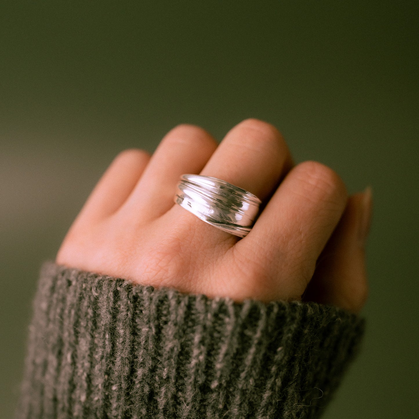 One of a kind Drift Sterling Silver Ring - Size T