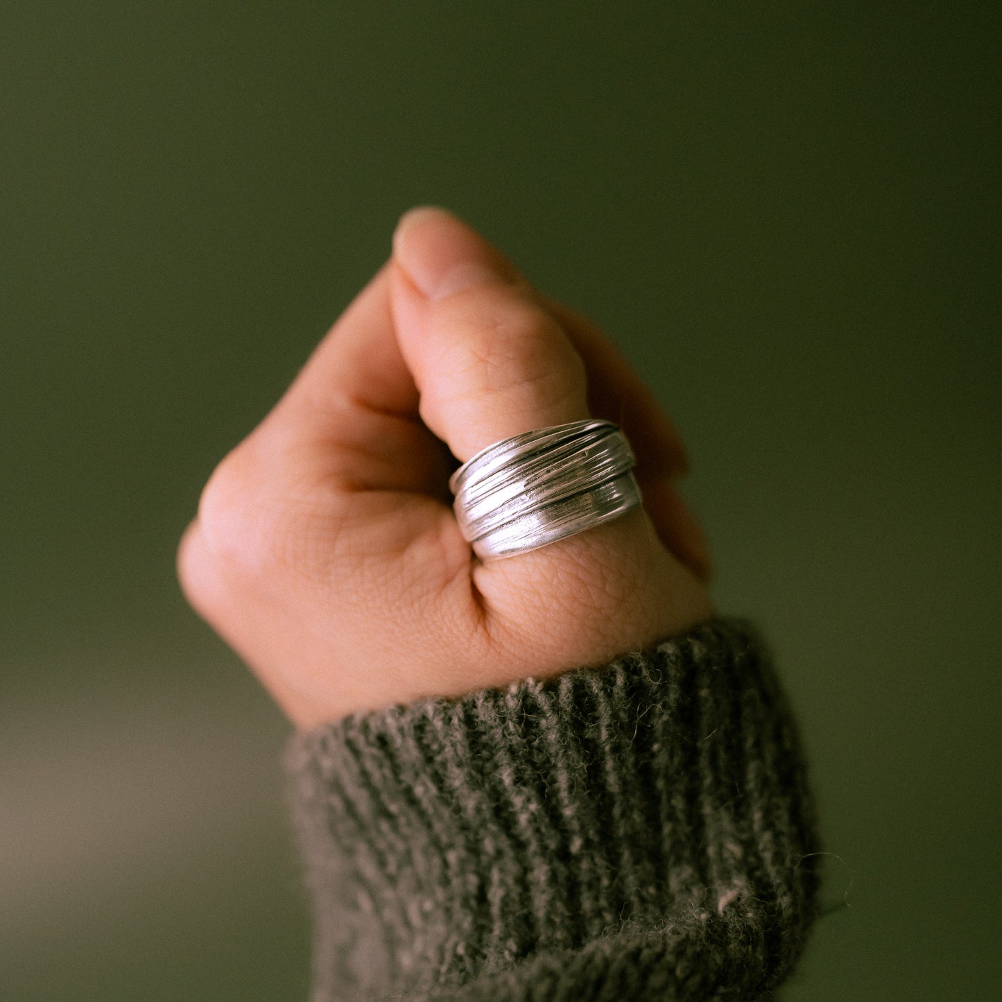 One of a kind Drift Sterling Silver Ring - Size R