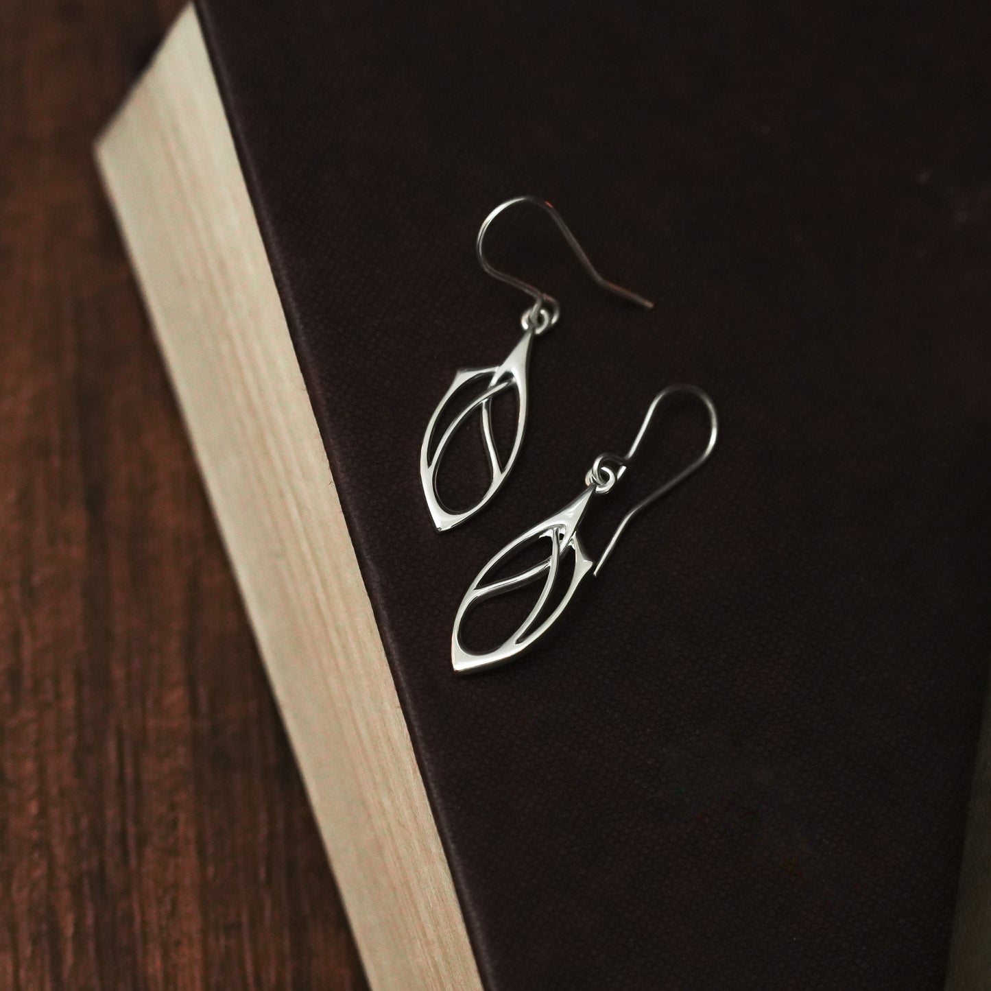 Archibald Knox Ulican Silver 'Thorn' Dangle Earrings