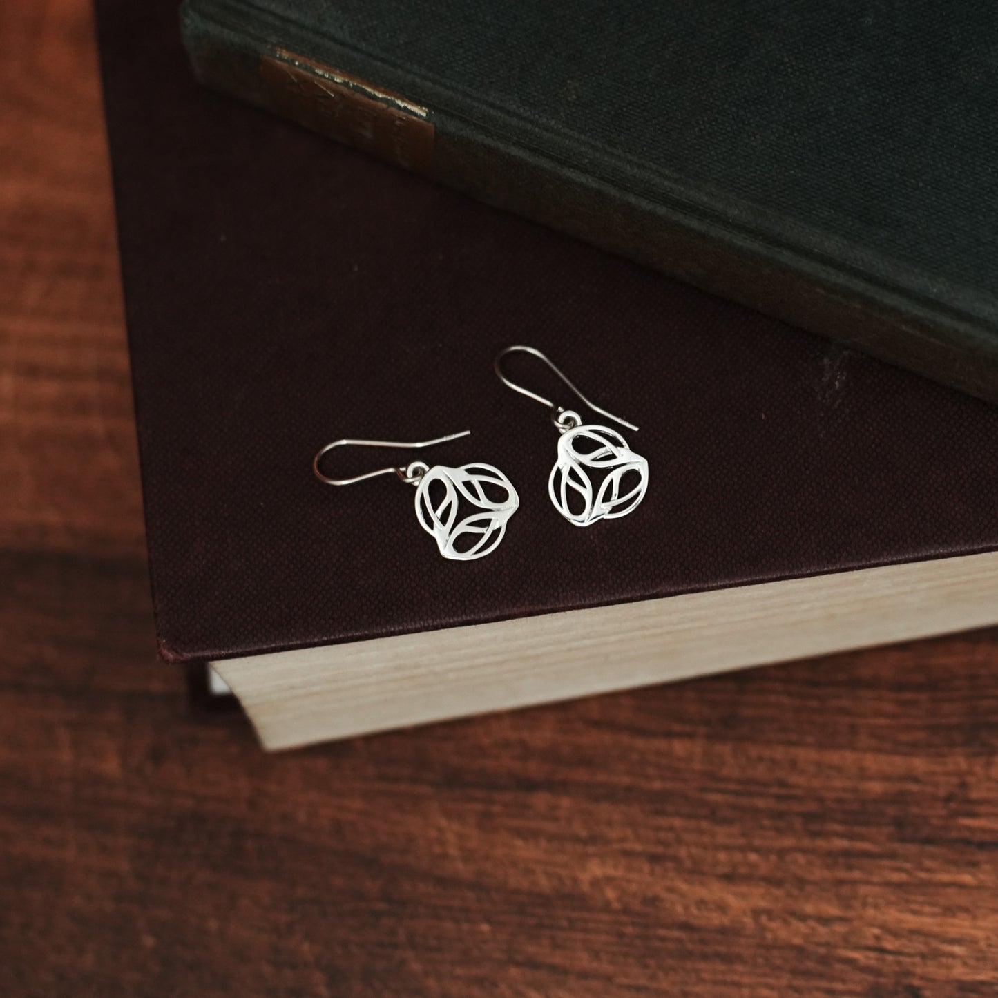 Archibald Knox Ulican Silver 'Triskel' Dangle Earrings