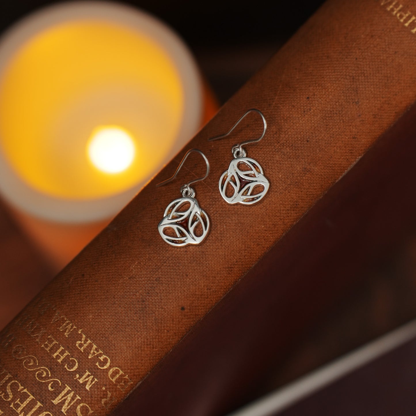 Ember - Archibald Knox Ulican Round Triskel Enamel Earrings
