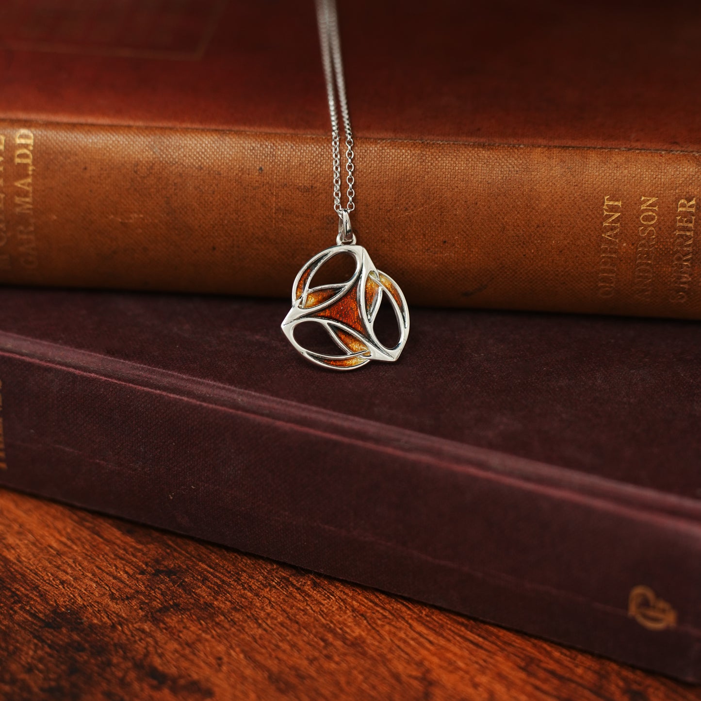 Ember - Archibald Knox Ulican Large Enamel Pendant Necklace
