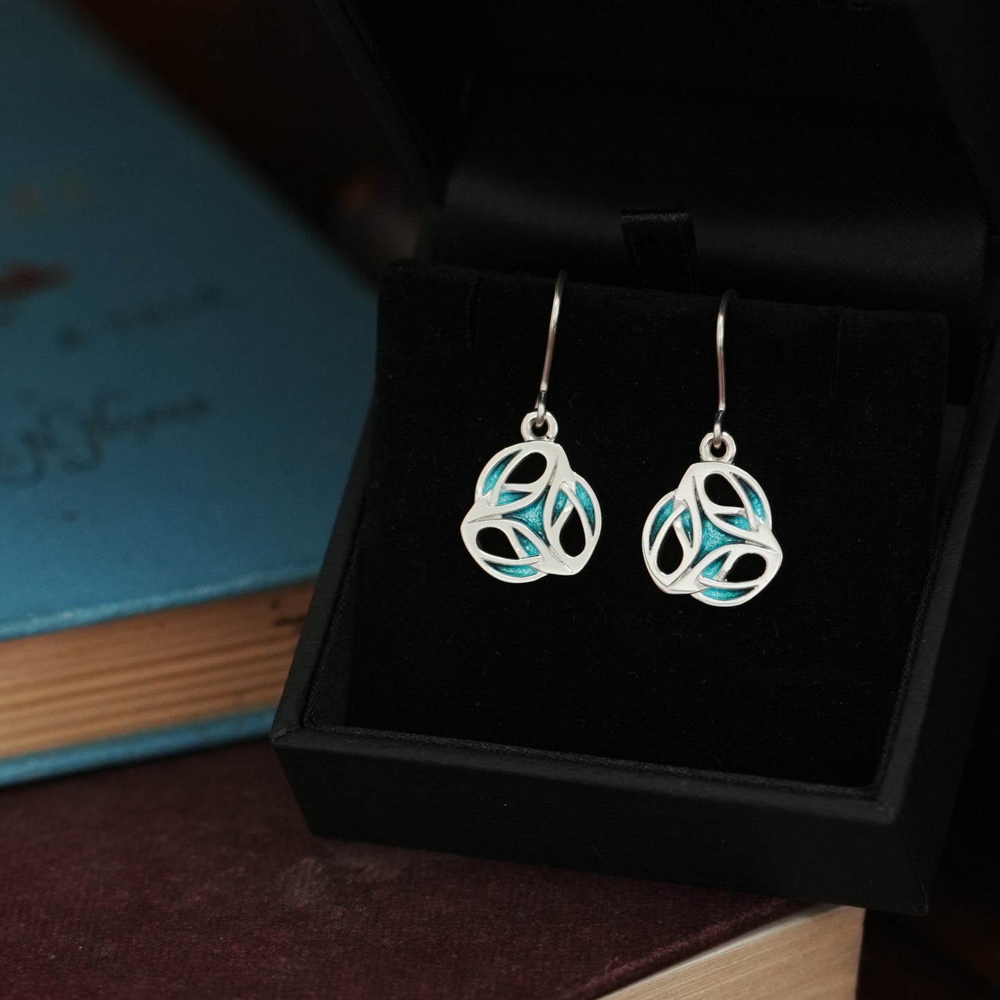 Tide - Archibald Knox Ulican Round Enamel Drop Earrings