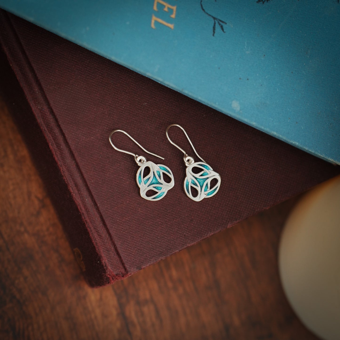 Tide - Archibald Knox Ulican Round Enamel Drop Earrings