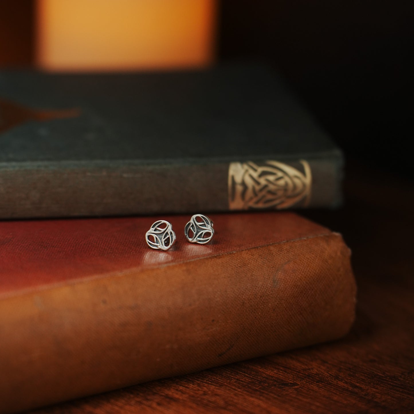 Archibald Knox Ulican Silver 'Triskel' Stud Earrings