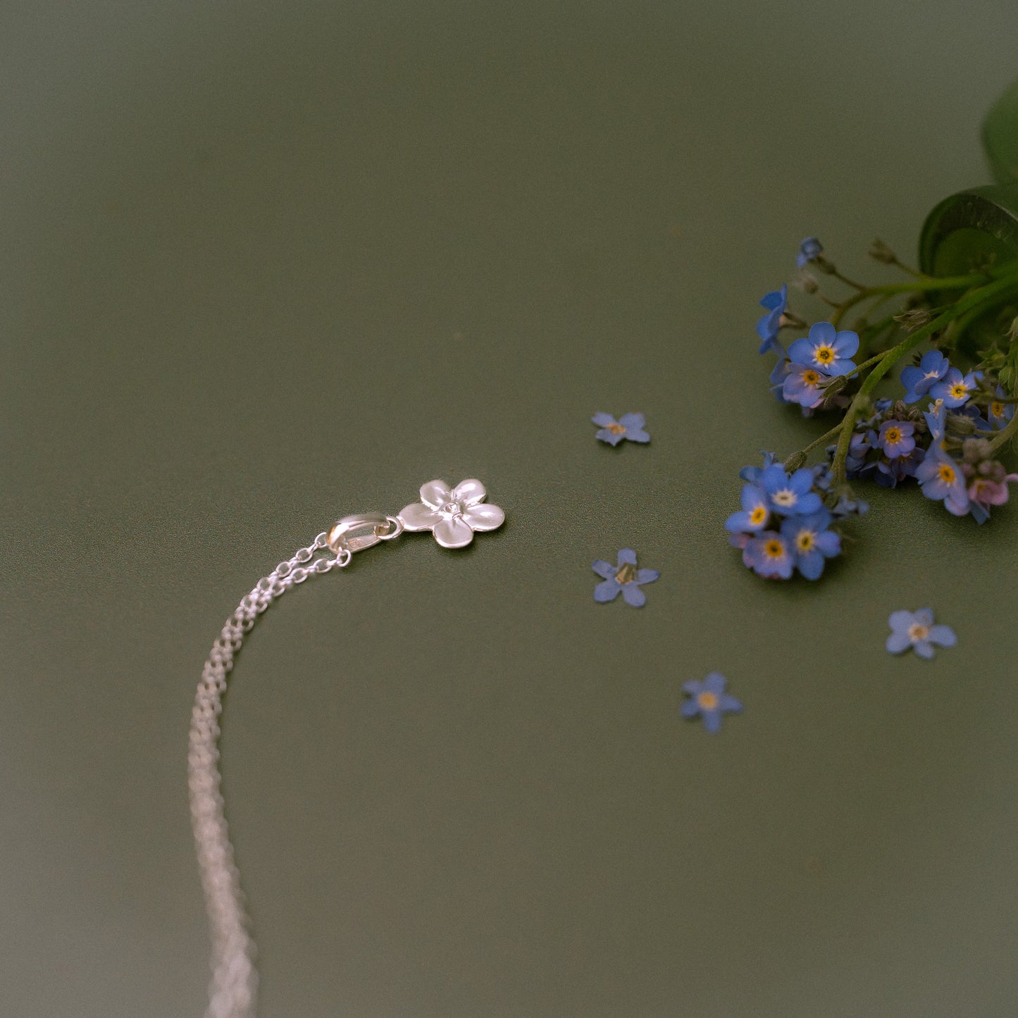 Forget Me Not Charm Necklace