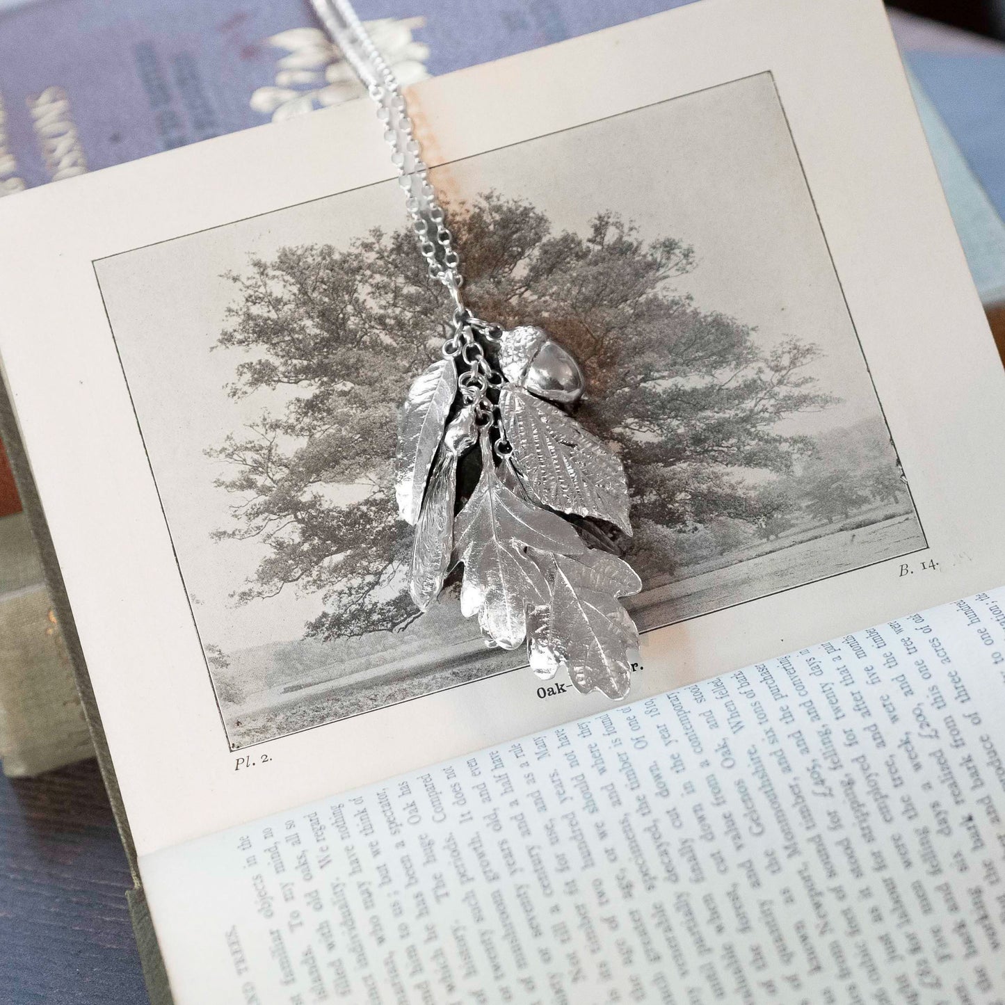 'Whispering Leaves' Sterling Silver Leaf Charm Necklace