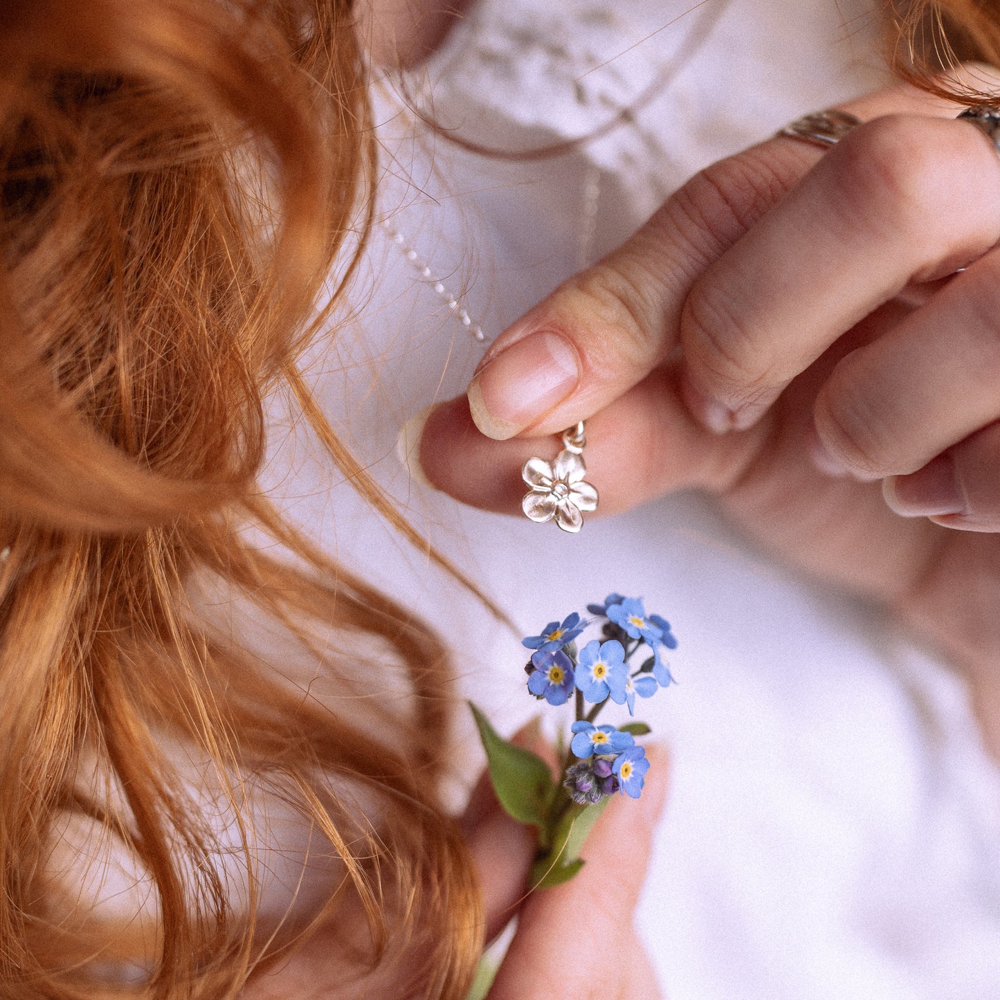 Forget Me Not Charm Necklace