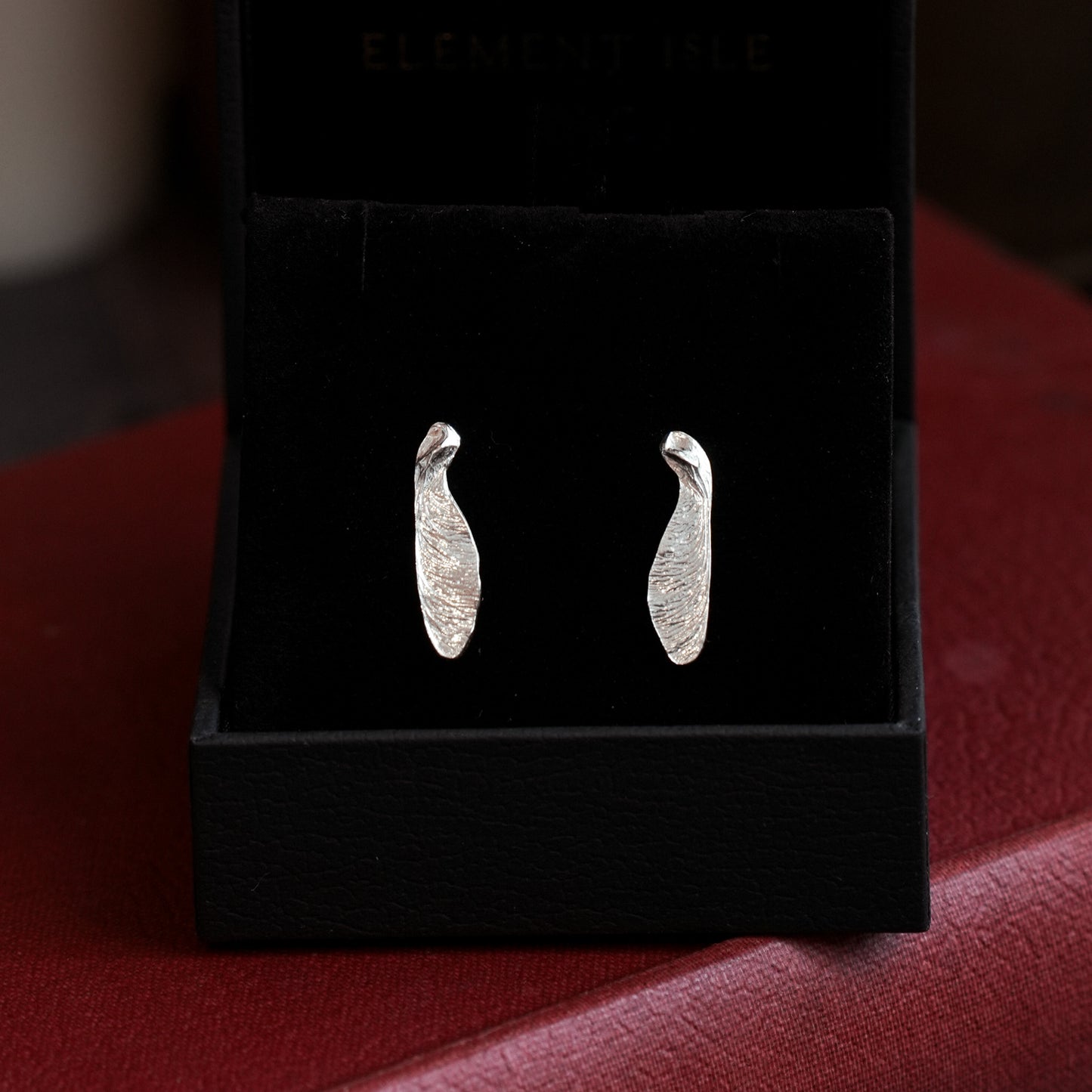Silver Sycamore Seed Stud Earrings