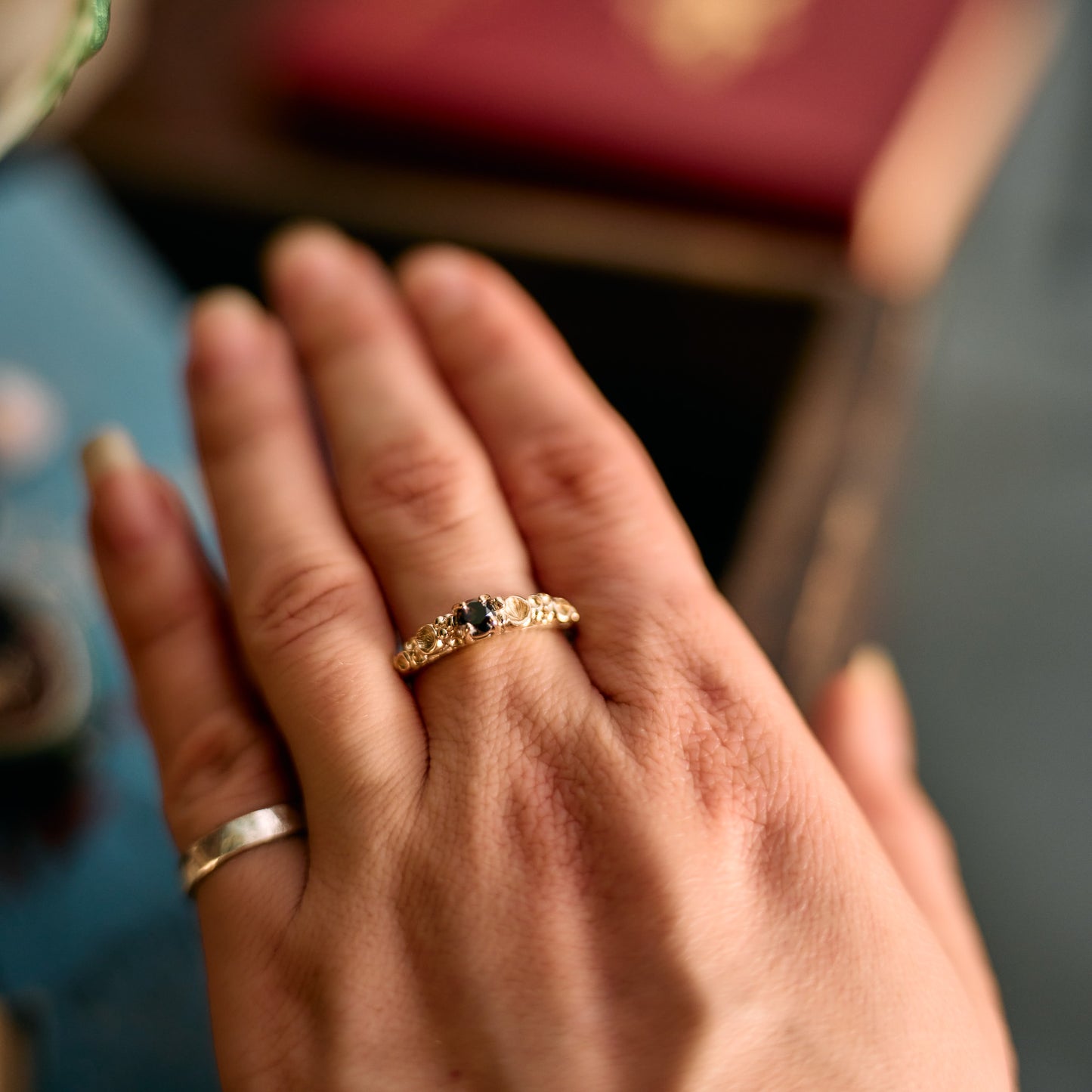 Black Diamond Gold Barnacle Ring