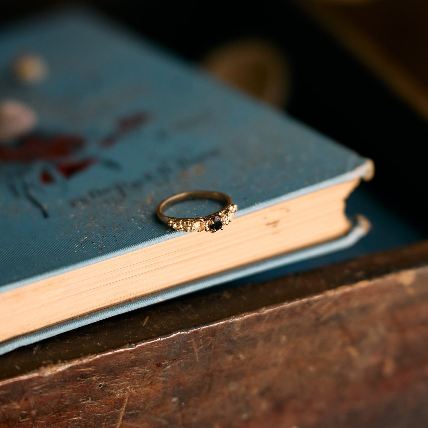 Black Diamond Gold Barnacle Ring