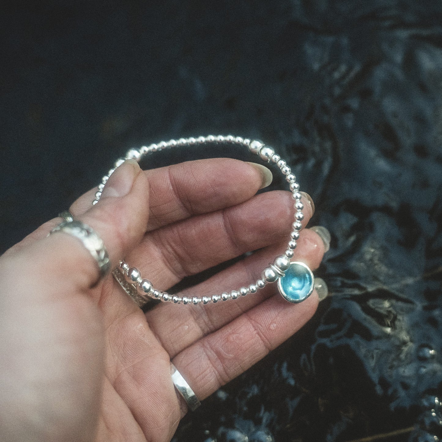 Enamel Droplet Charm Bracelet