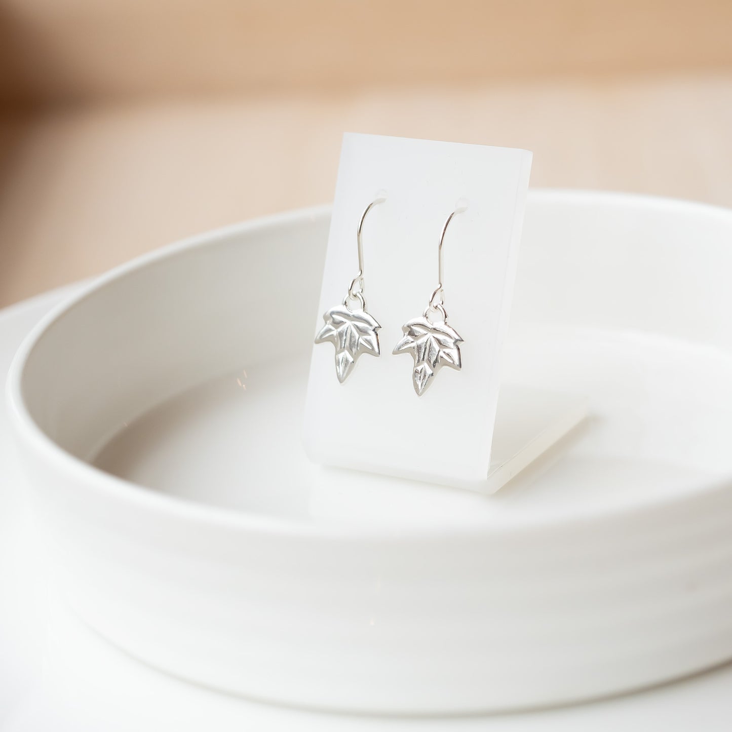 Sterling Silver Ivy Leaf Earrings