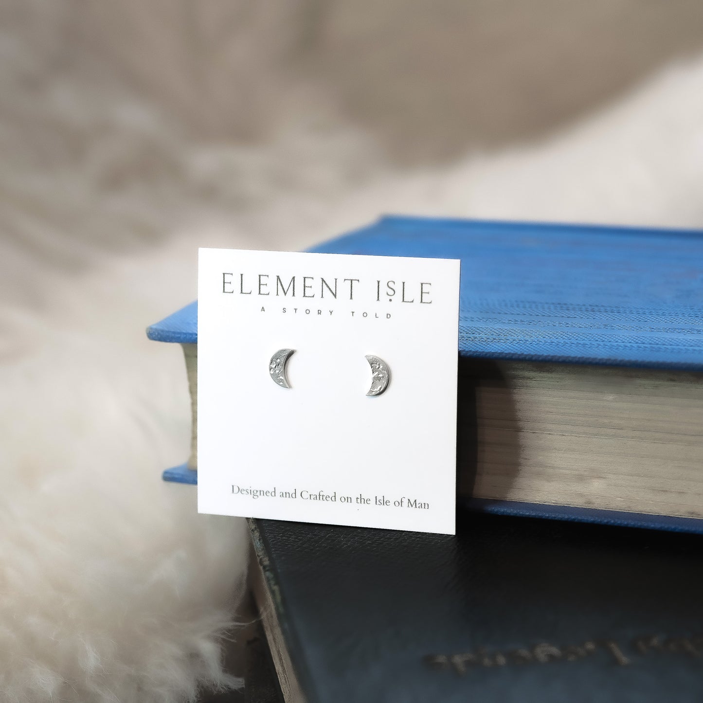 Crescent Moon Stud Earrings