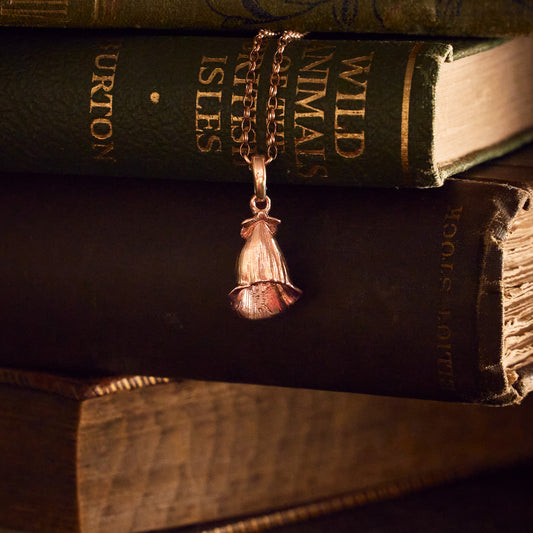Rose Gold Foxglove Flower Pendant Necklace