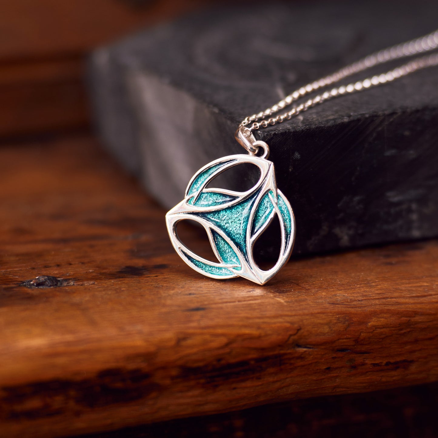 Tide - Archibald Knox Ulican Large Enamel Pendant Necklace