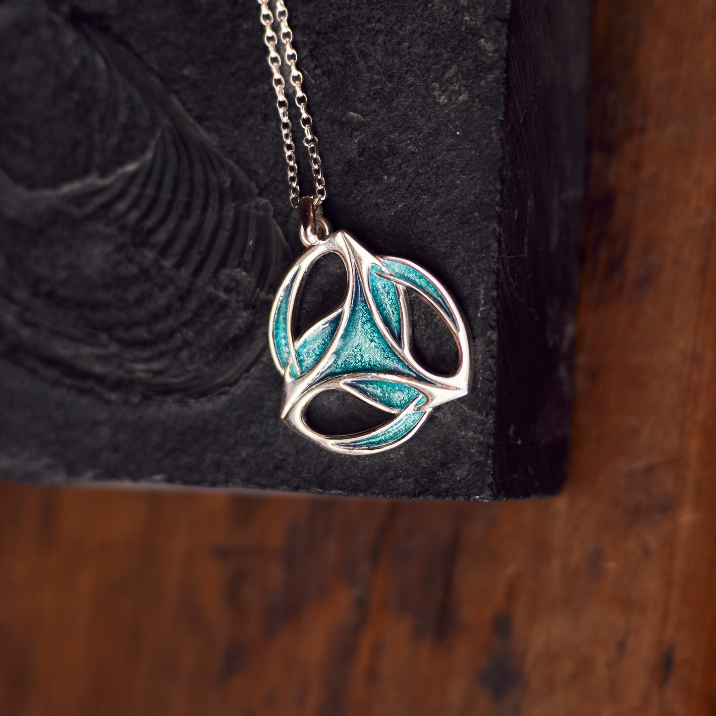 Tide - Archibald Knox Ulican Large Enamel Pendant Necklace