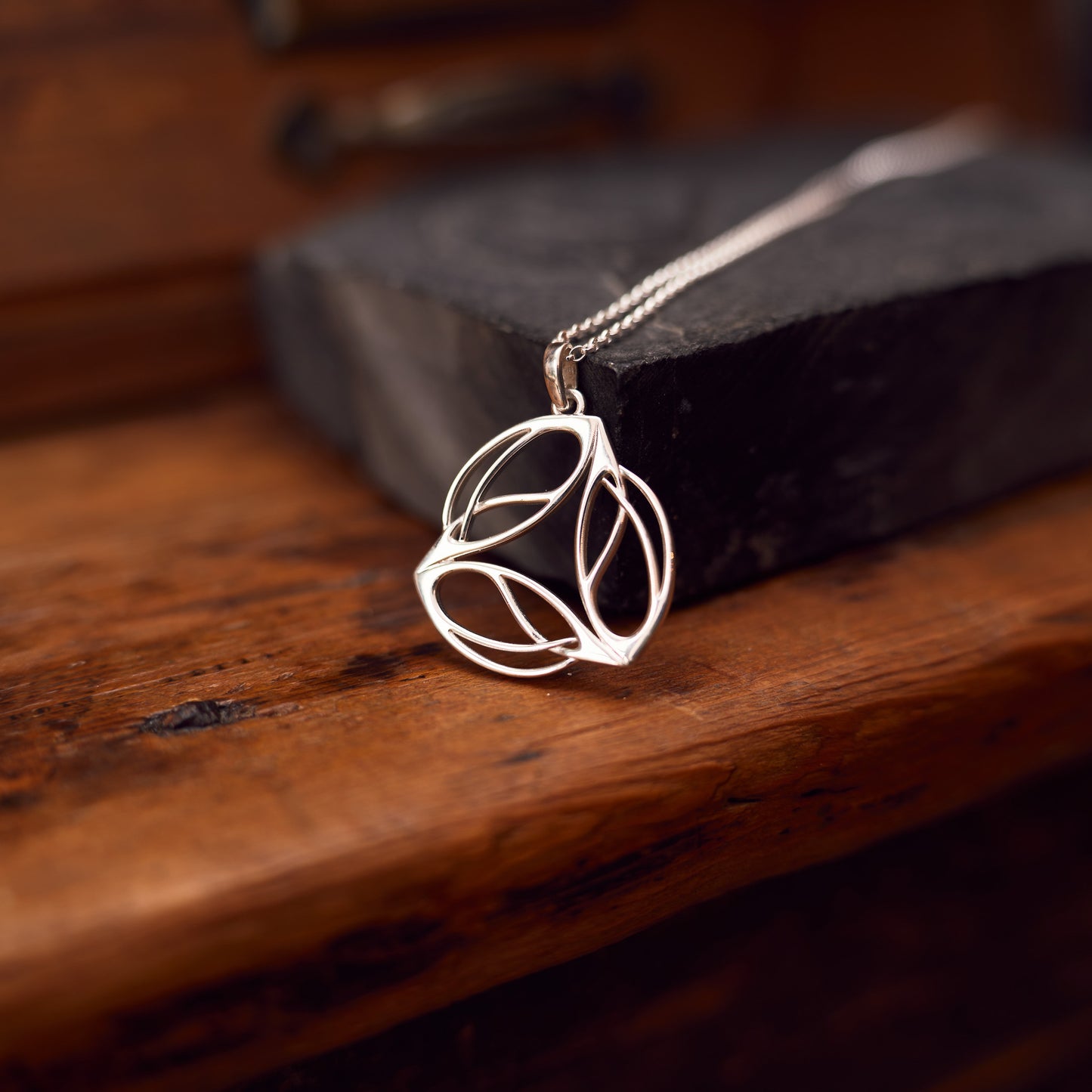 Archibald Knox Large Ulican Silver 'Triskel' Pendant