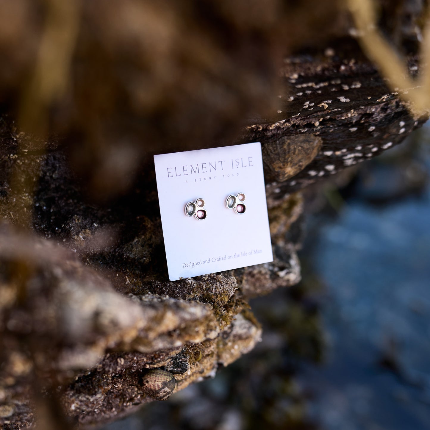 Sterling Silver Pebble Stud Earrings - Laxey