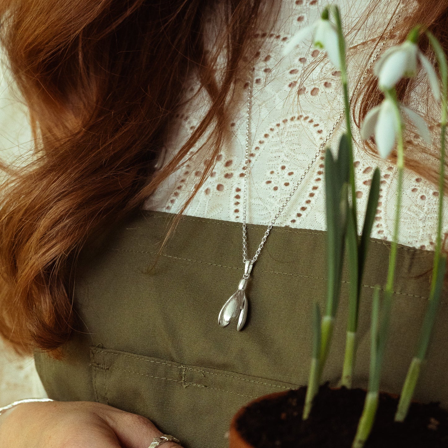 Silver Snowdrop Necklace