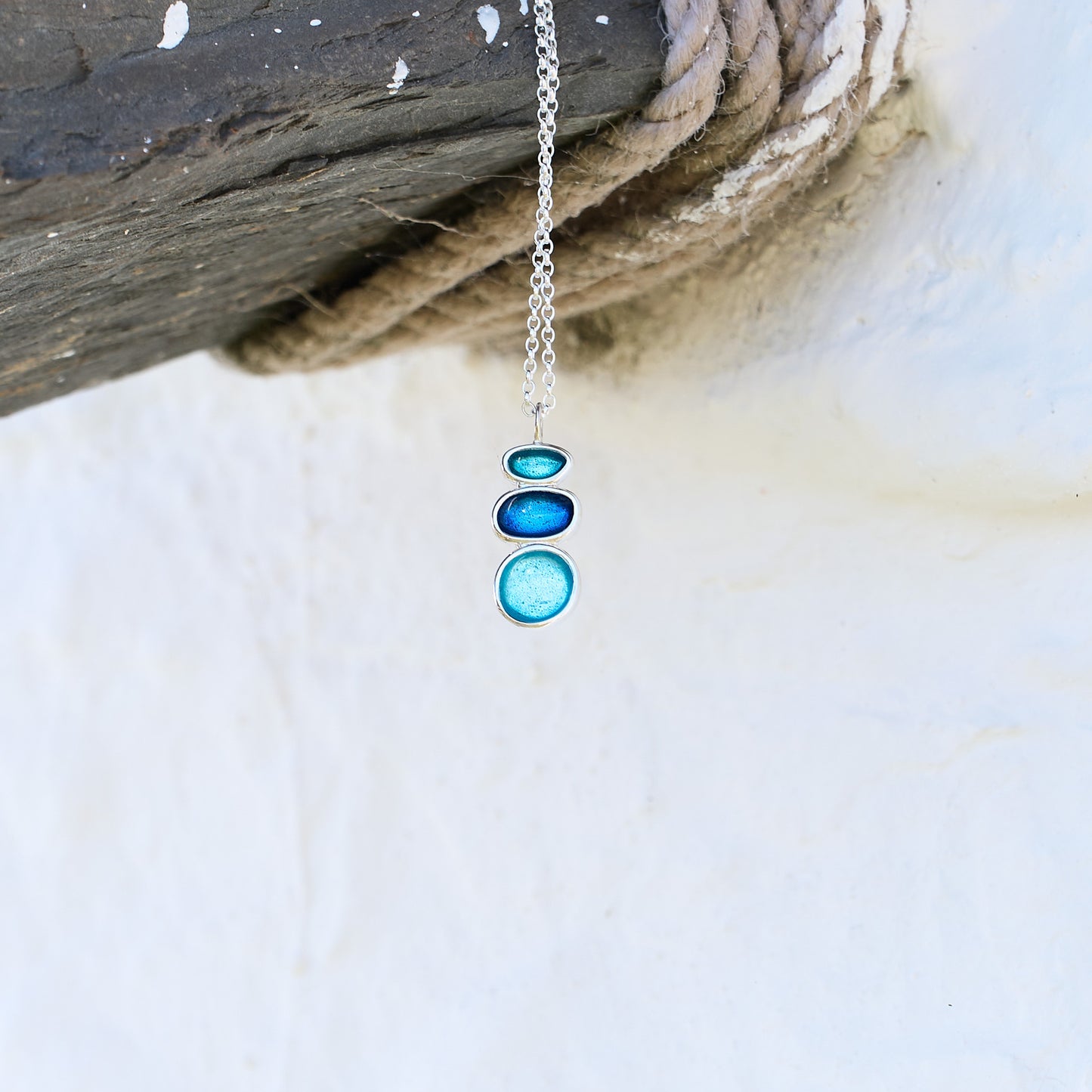 Sterling Silver Balance Pebble Necklace - Summer Shores