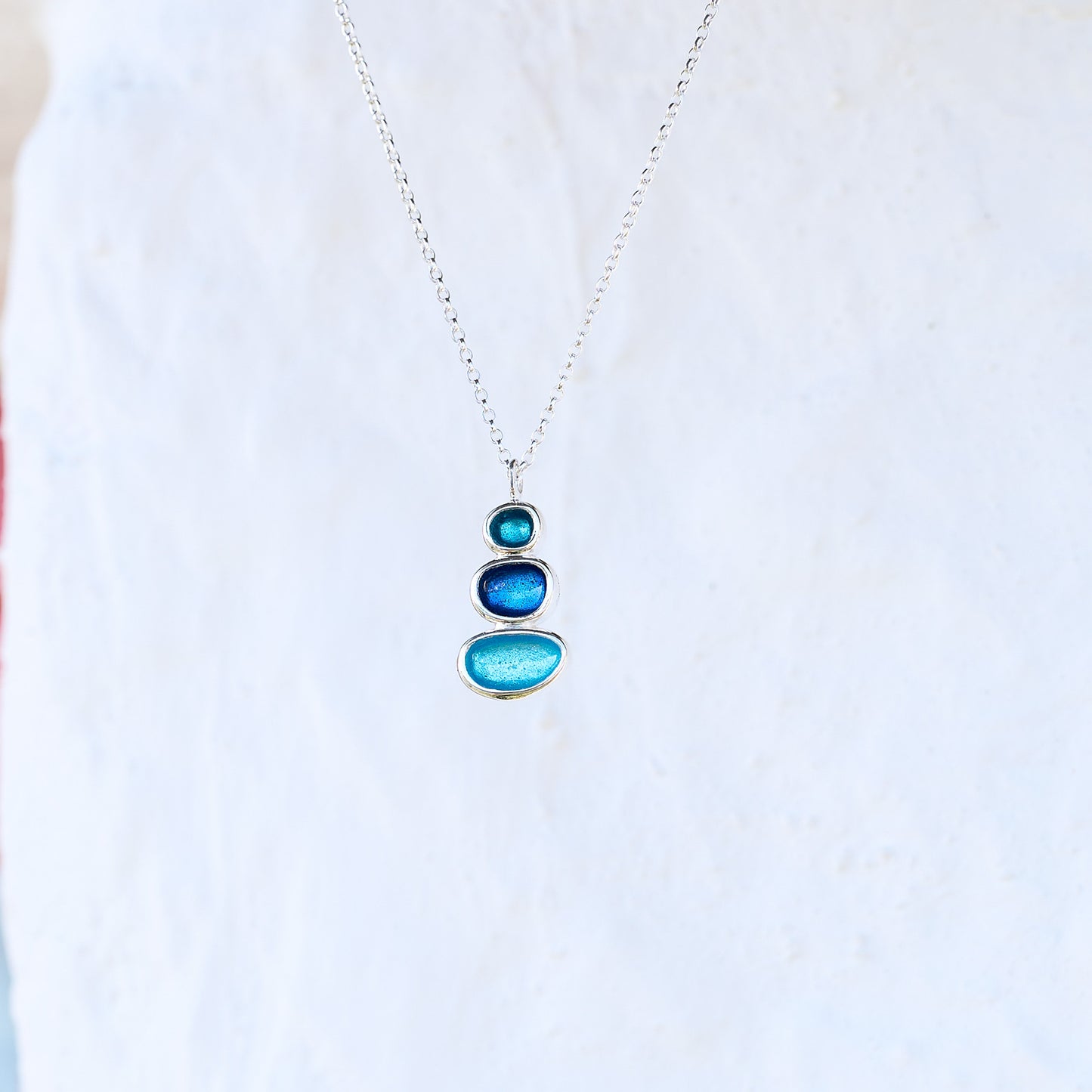 Sterling Silver Balance Pebble Necklace - Summer Shores