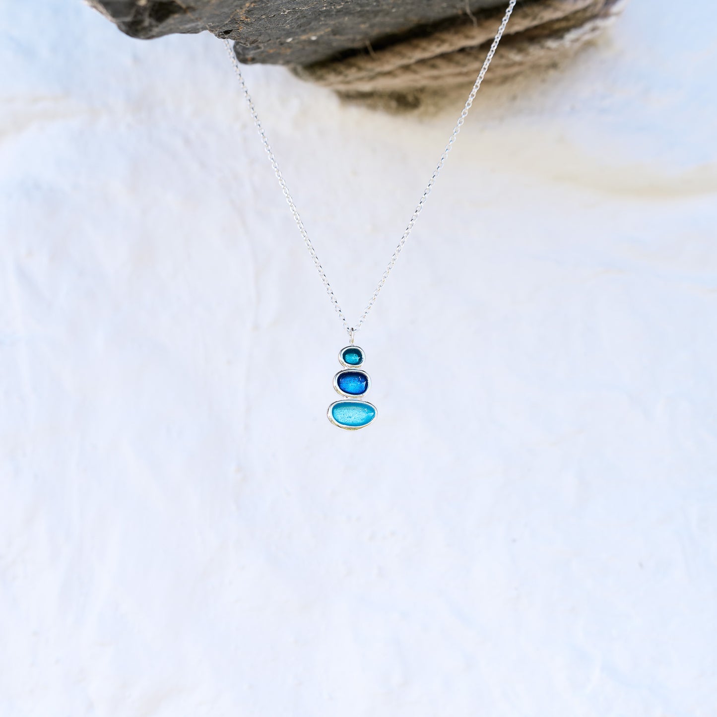 Sterling Silver Balance Pebble Necklace - Summer Shores