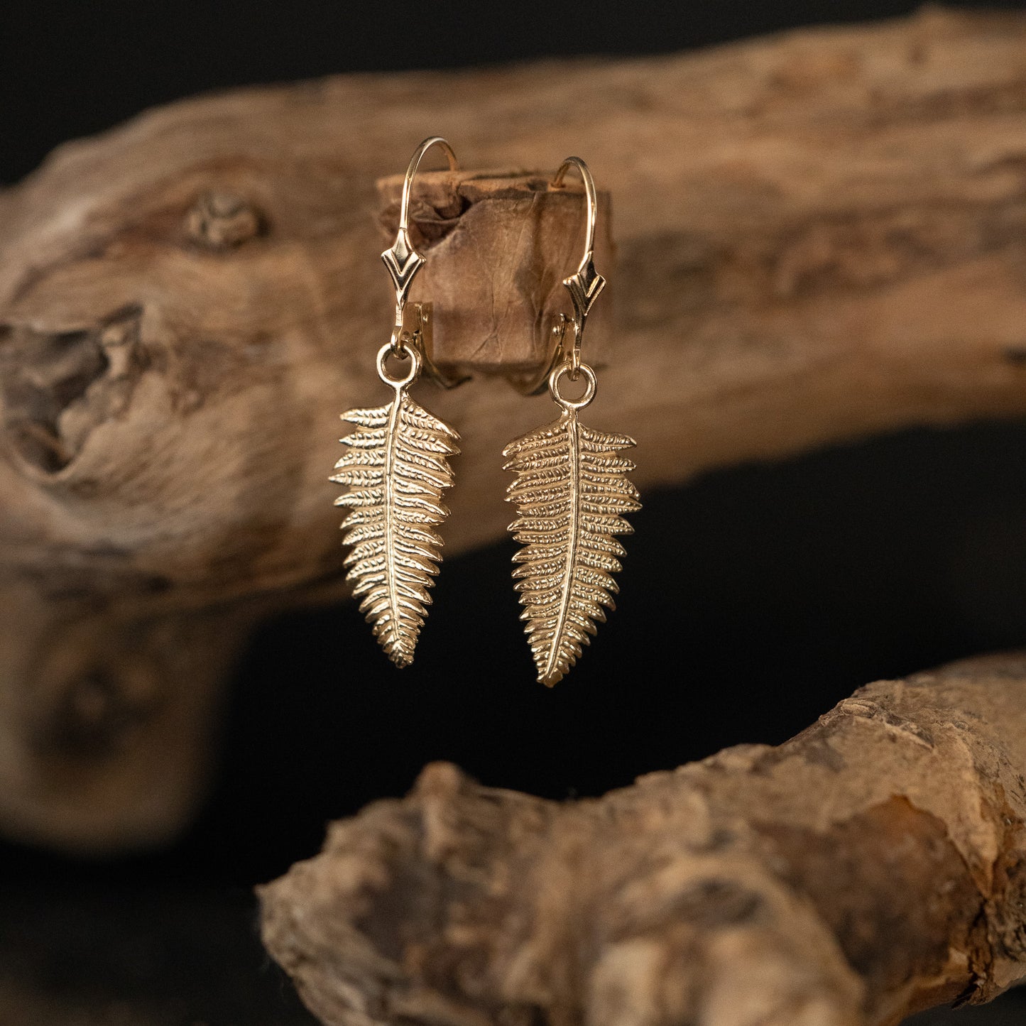 Gold Fern Earrings