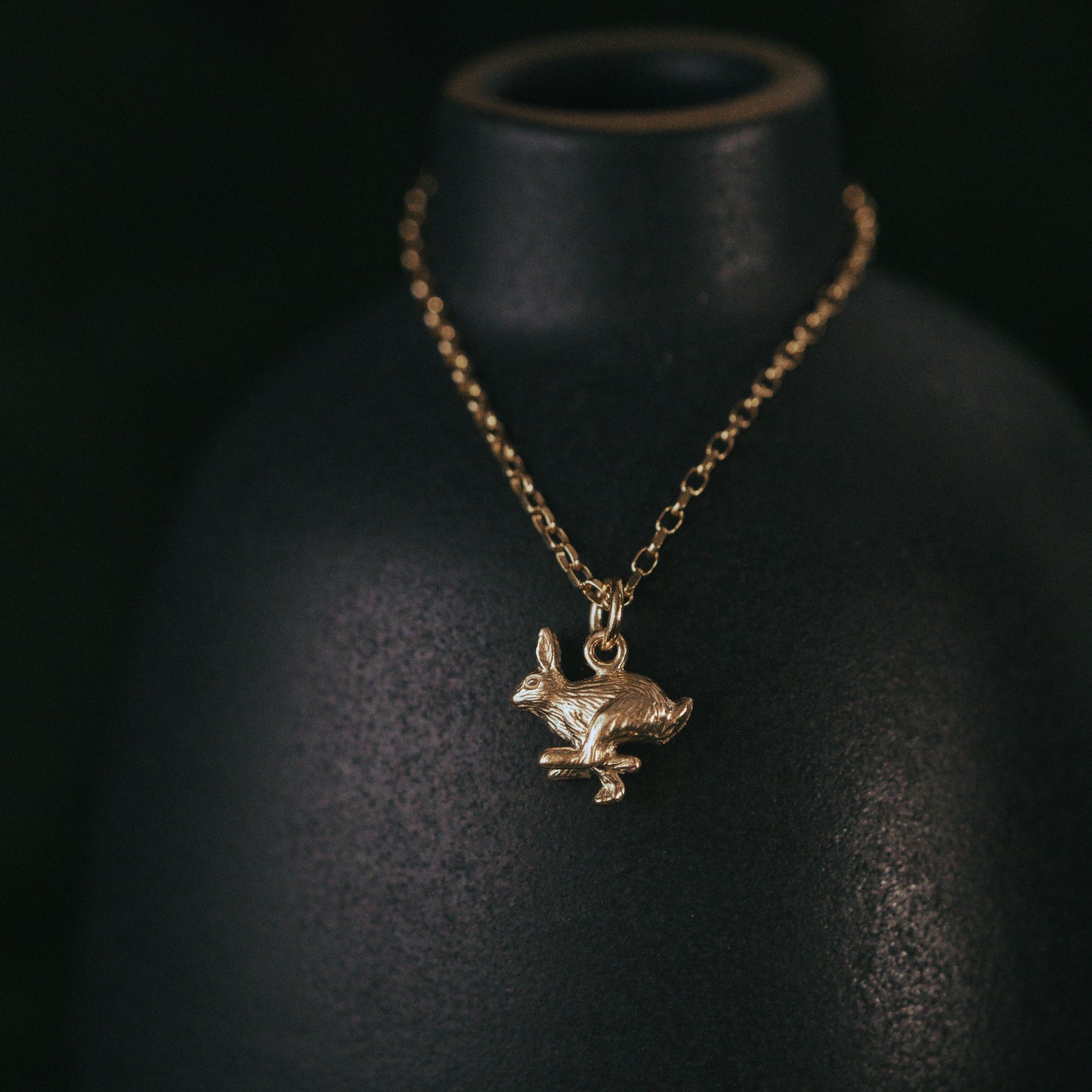 Gold Hare Charm Necklace