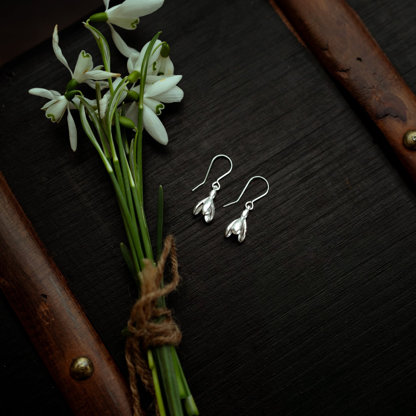 Silver Snowdrop Dangle Earrings